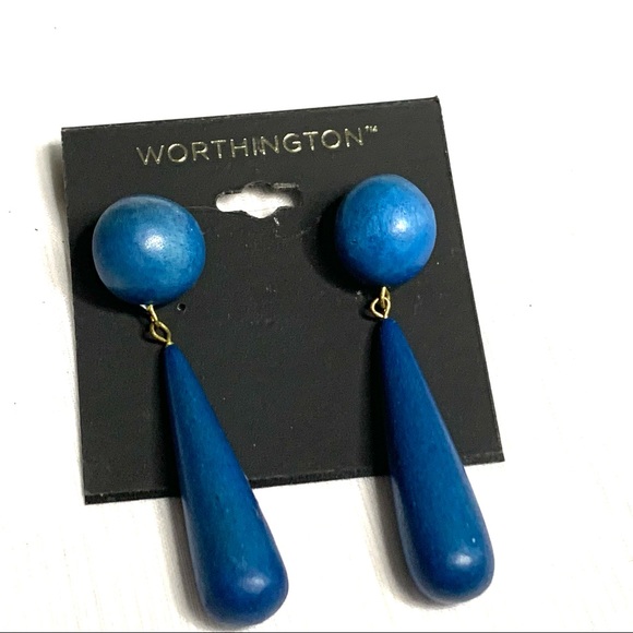Worthington Jewelry - 5/$25 NEW Worthington Boho Blue Two Part  Dangle Earrings Light Weight